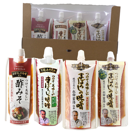 梅屋山内本店『つけて美味しい まぼろしの味噌+酢みそ』4種セット